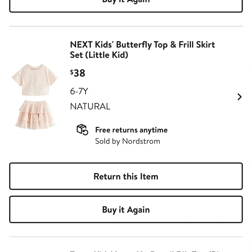 Next Blush Pink Butterfly Top and Ruffle Skirt Set